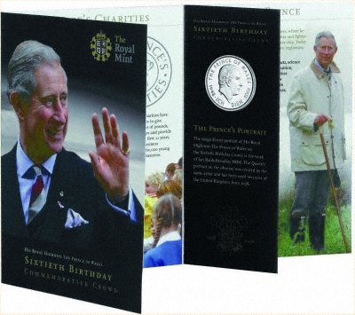 2008 Prince Charles 60th Birthday £5 Crown Specimen Pack