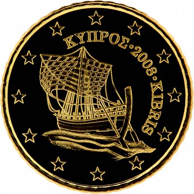 Obverse of 2008 Cyprus 10 Euro Cents