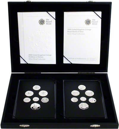 2008 Emblems of Britain and Royal Shield of Arms Silver Proof Dual Collection