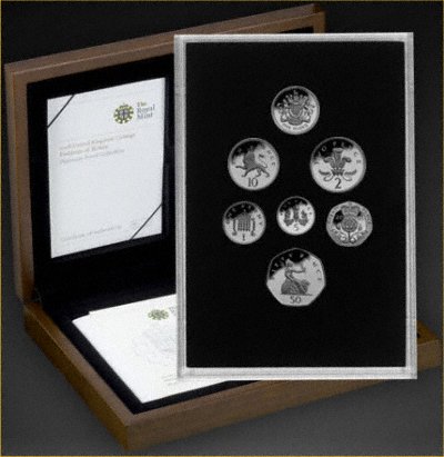 2008 UK Platinum Emblems of Britain Coin Collection in Box