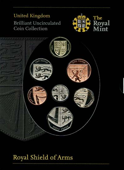 2008 UK Royal Shield of Arms Mint Coin Collection in Folder