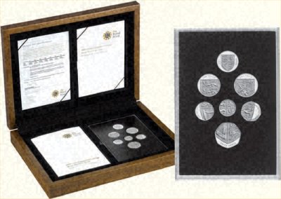 2008 UK Royal Shield of Arms Platinum Proof Collection in Box