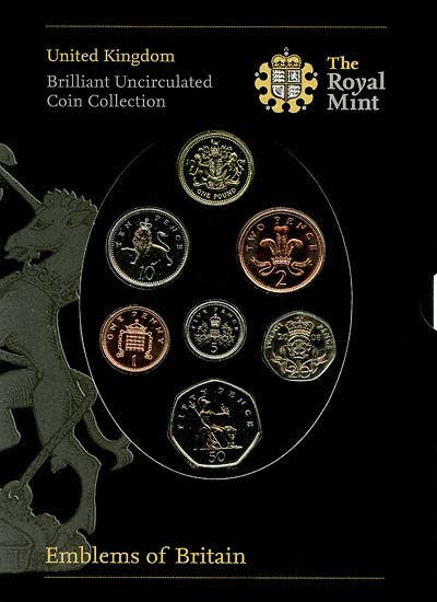 2008 UK Emblems of Britain Mint Coin Collection in Folder