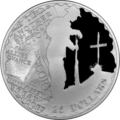 Reverse of 2008 Solomon Islands Silver Proof Twenty Five Dollars