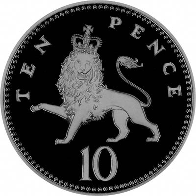 Reverse of 2008 Proof Ten Pence in Silver