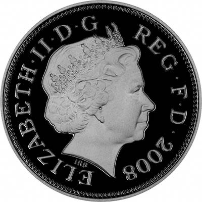 Obverse of 2008 British Silver Proof Two Pence
