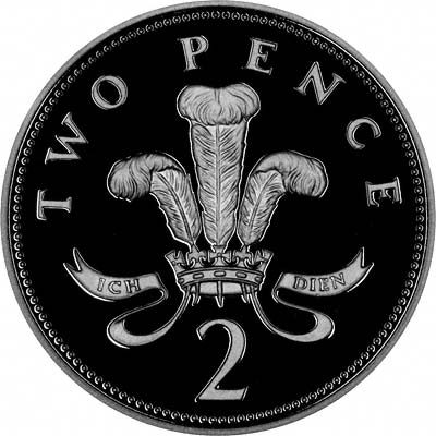 Reverse of 2008 Proof Two Pence in Silver