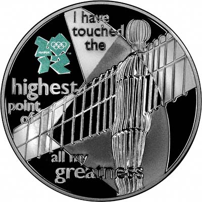 Reverse of 2009 Angel of the North Silver Proof £5 Crown