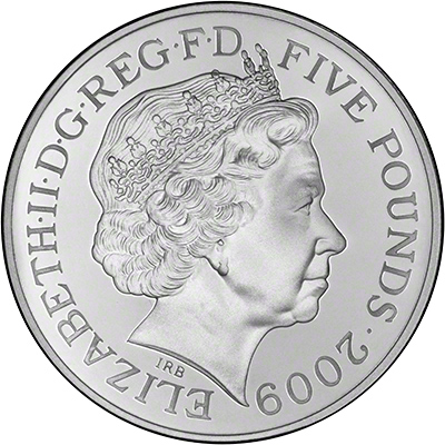 Obverse of 2009 Silver Proof £5 Crown