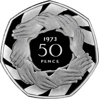 Reverse of 1992-1993 Silver Proof Fifty Pence Coin