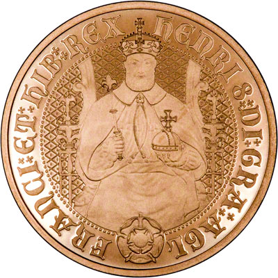 Obverse of 2009 Replica Henry VIII Half Sovereign