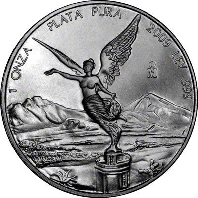 Reverse of 2009 Mexican One Ounce Silver Libertad