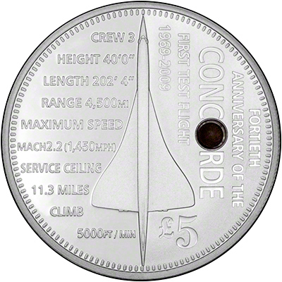 Reverse of Tristan da Cunha 2009 Silver Proof Five Pound Coin