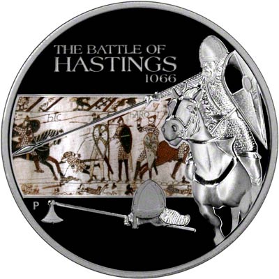 Reverse of 2009 Battle of Hastings Silver Proof One Dollar Coin