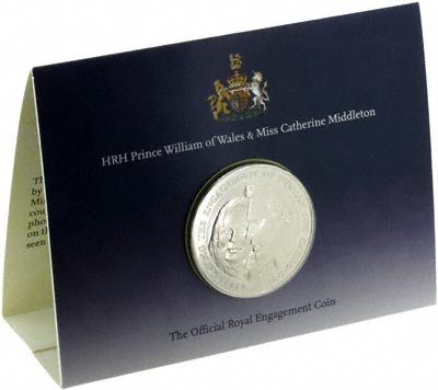 2010 Royal Engagement Five Pound Coin in Folder