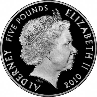 Obverse of 2010 Royal Engagement Silver Proof Five Pound Coin