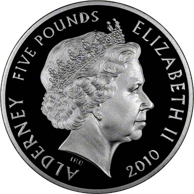 Obverse of 2010 John Lennon Five Pound Crown