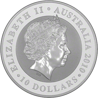 Reverse of 2010 Australian One Kilo Silver Koala