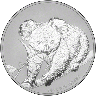 Reverse of 2010 Australian  Ten Ounce Silver Koala