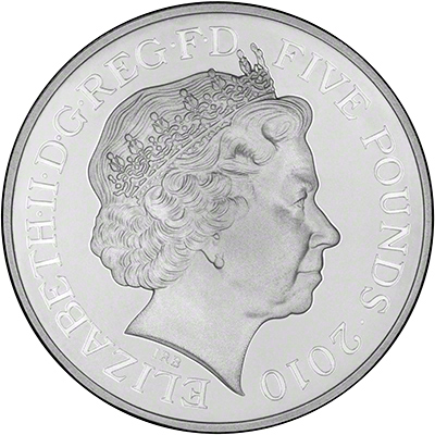 Obverse of 2010 Silver Proof £5 Crown