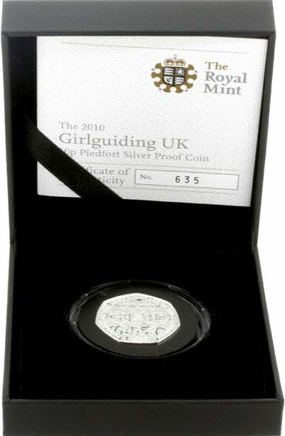 2010 Piedfort Silver Proof Fifty Pence in Presentation Box