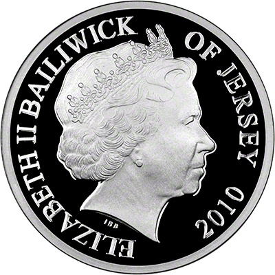 Obverse of 2011 Jersey Silver Proof Two Pounds