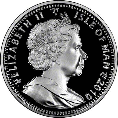 Obverse of 2010 Manx Silver Proof Crown