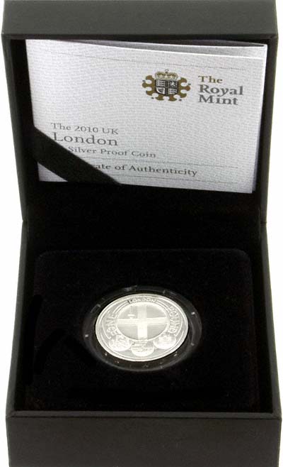 Silver Proof One Pound in Presentation Box - London