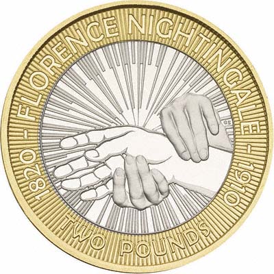 Reverse Florence Nightingale Two Pound Coin