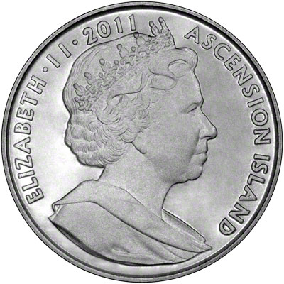 Obverse of 2011 Ascension Islands Two Pounds Coin