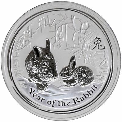 Reverse of 2011 Australian Year Of The Rabbit One Kilo Silver Bullion Coin- Series 2