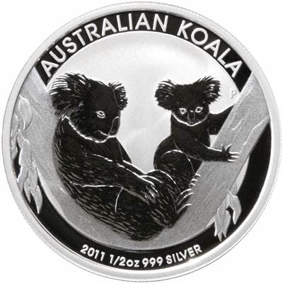 Reverse of 2011 Australian Half Ounce Silver Koala