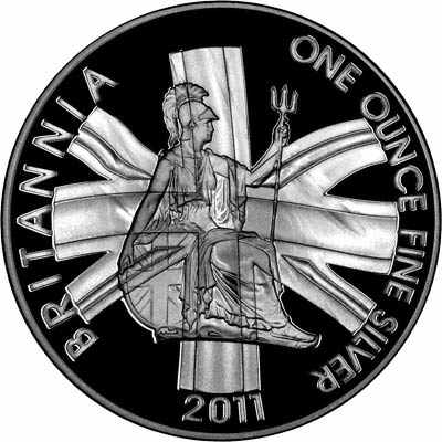 Reverse of 2011 Britannia Silver Proof Britannia