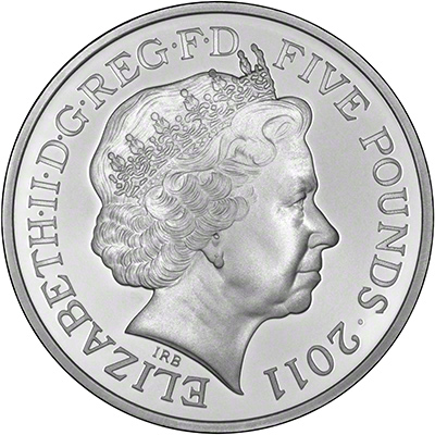Obverse of 2011 Royal Wedding Five Pound Crown