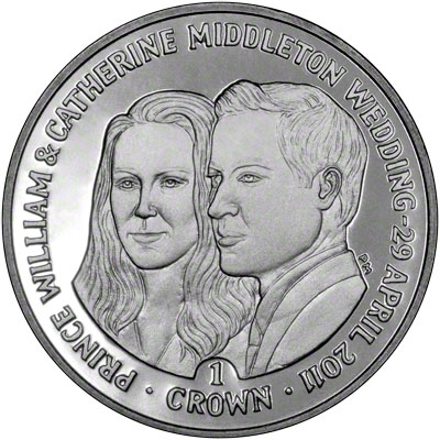 Reverse of 2011 Falkland Islands One Crown - Portraits
