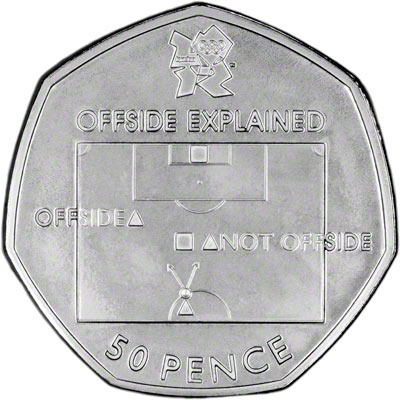Reverse of Silver Fifty Pence - Football