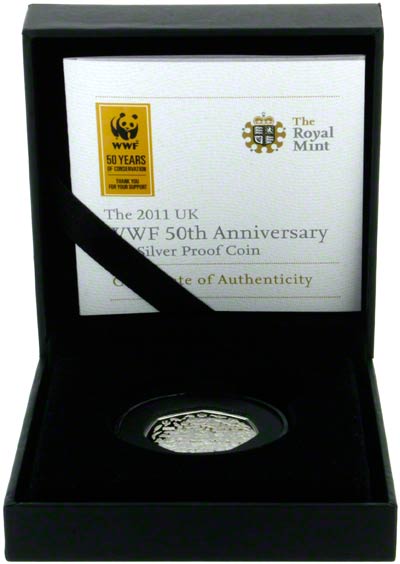 2011 WWF Silver Proof Fifty Pence in Presentation Box