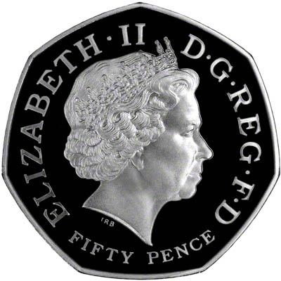 Obverse of 2011 Silver Proof Fifty Pence