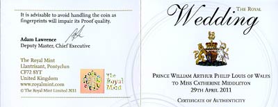 2011 Royal Wedding Five Pound Crown