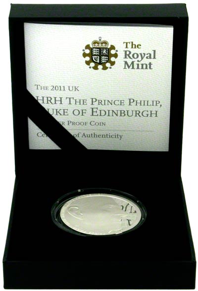2011 Prince Philip's 90th Birthday Silver Proof Five Pound Crown in Presentation Box