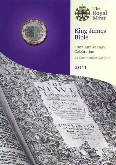 2011 King James Uncirculated Two Pound Coin in Specimen Pack