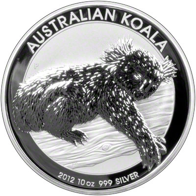 Reverse of 2012 Australian Ten Ounce Silver Koala