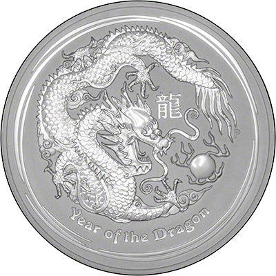 2012 Half Ounce Silver Lunar Year of the Dragon Reverse