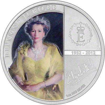 Reverse of 2012 Diamond Jubilee Silver Proof One Ounce Coin