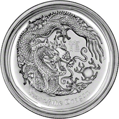 Reverse of 2012 Australian Year Of The Dragon One Ounce Proof High Relief - Series 2