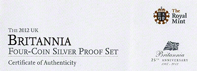 2012 Britannia Silver Proof Britannia Certificate