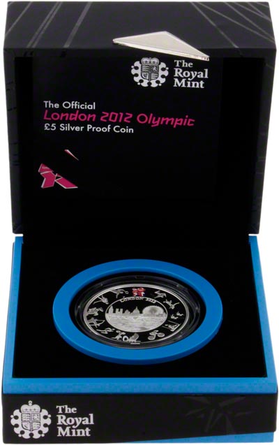 2012 Olympic Five Pound Silver Proof Crown in Presentation Box
