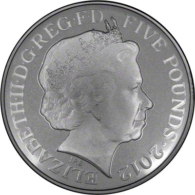 Obverse of 2012 Paralympic Silver Proof Five Pound Crown