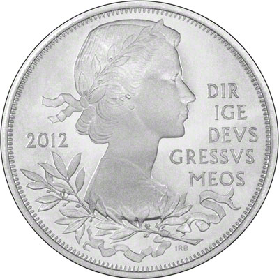 Reverse of 2012 Uncirculated Diamond Jubilee Five Pound Crown