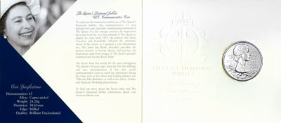 2012 Uncirculated Diamond Jubilee Five Pound Crown in Folder